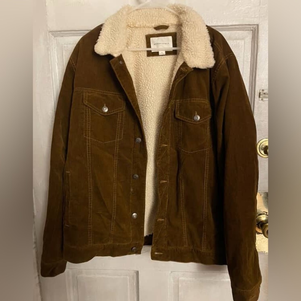Brown Corduroy Jacket with Cream Lining